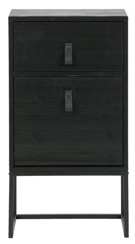 Table de chevet 'Zola' tiroir+armoire - Noir