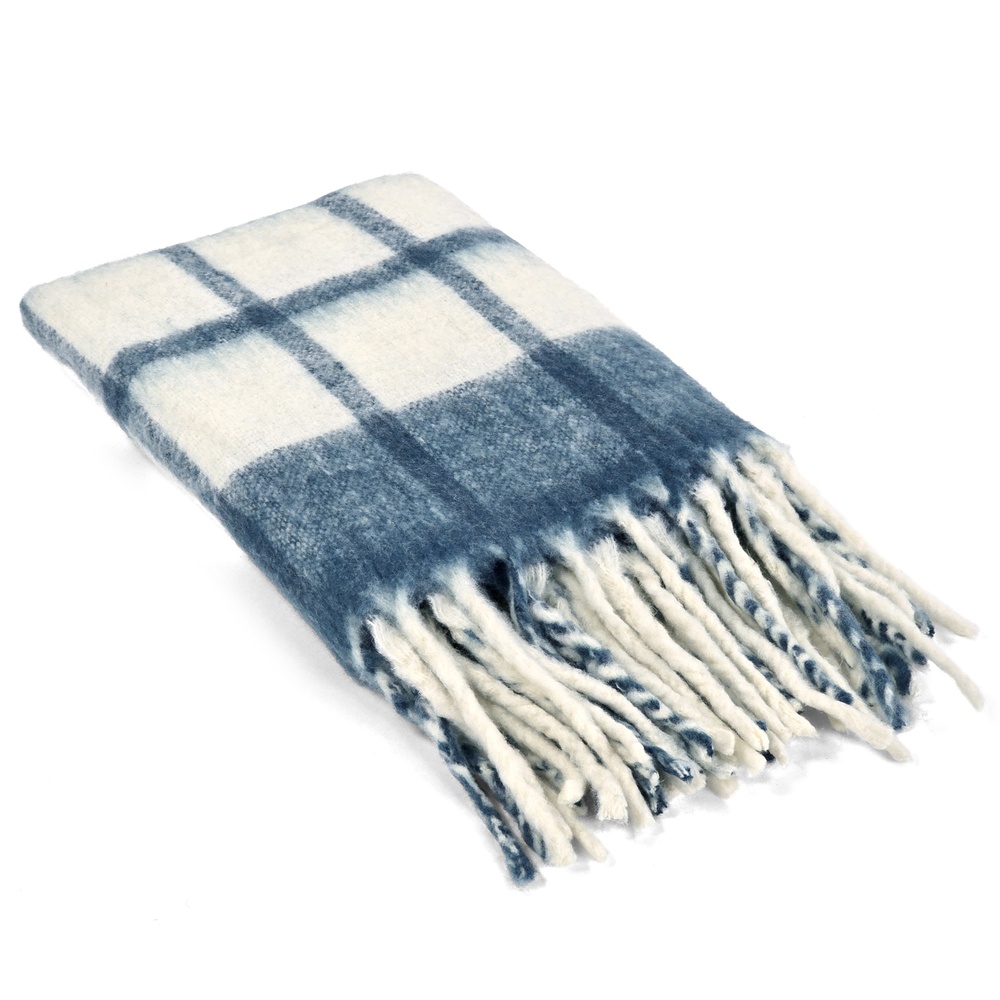 Plaid ' Rachel ' 130 x 170 cm - Bleu
