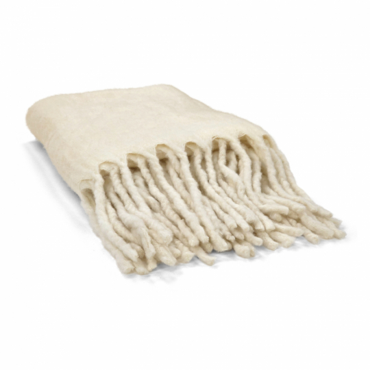 Plaid ' Samantha ' 130 x 170 cm - Blanc