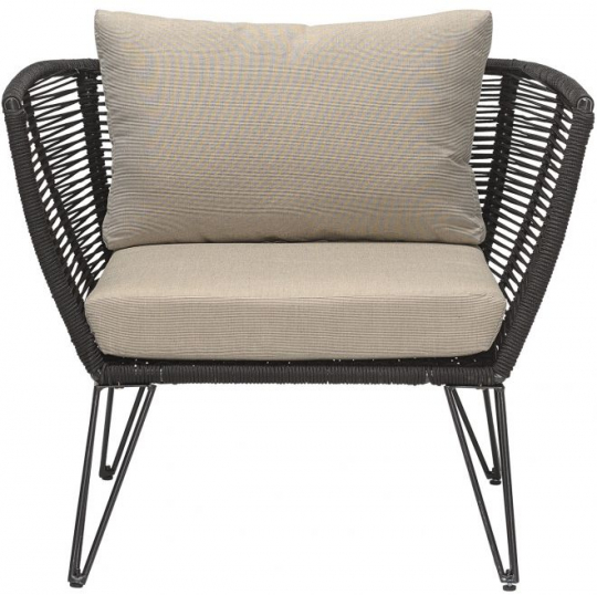 Fauteuil 'Mundo' - Noir/Beige