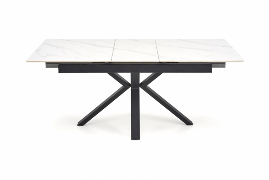 Table à manger 'Platan' 140-180cm - Blanc/noir