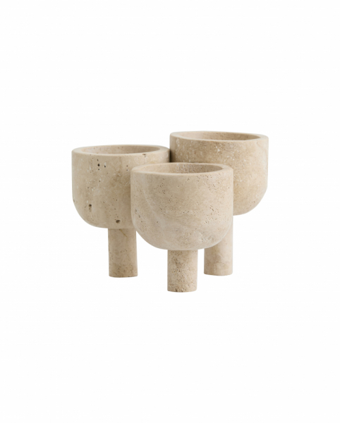Pack de 3 pots 'Roca' - Travertin