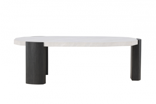 Table basse 'Kres' 125x71cm - Beige/Noir
