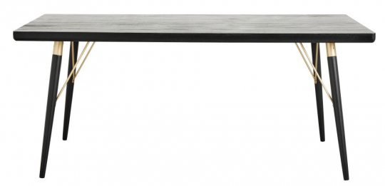 Table à manger 'Black Wood' 180x90cm - Noir