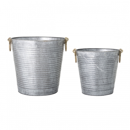 Lot de 2 pots 'Evar' - Métal/Laiton