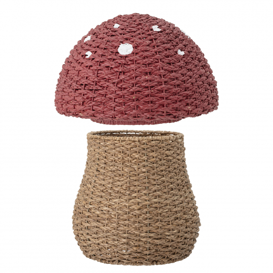 Panier de rangement 'Champignon' - Naturel/Rouge