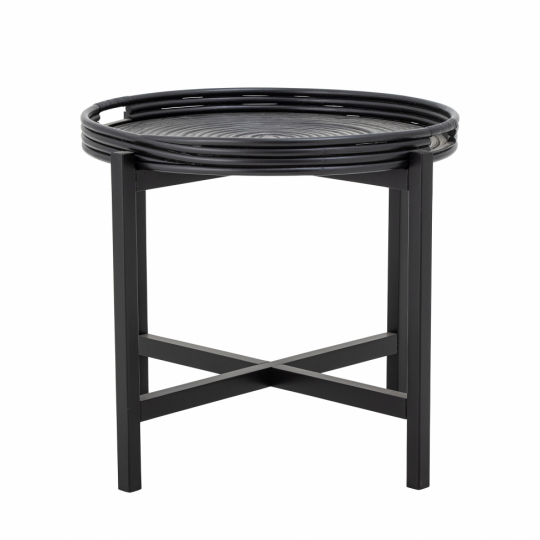 Table basse 'Milli' - Noir/Rotin