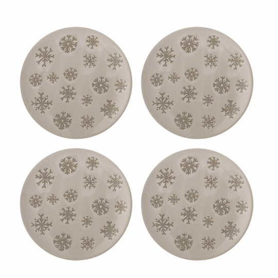 Assiette à dessert 'Snowie' lot de 4 Ø15,5 - Beige