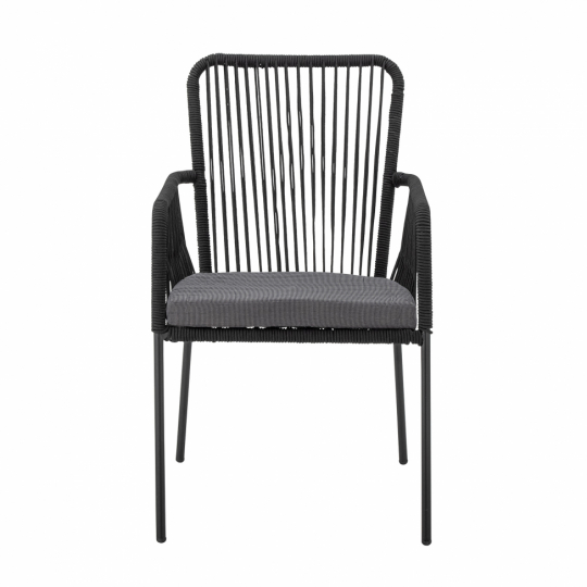 Chaise de jardin 'Santino' - Noir/Métal