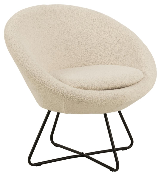 Fauteuil 'Center' - Blanc/Nature