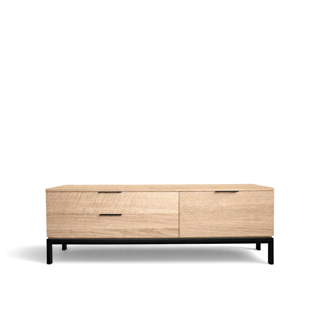 Meuble TV 'Grant' - Ch&ecirc;ne/Fer