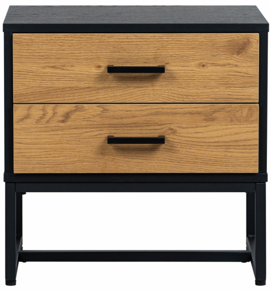 Table de nuit 'Amster' - Chêne/Noir