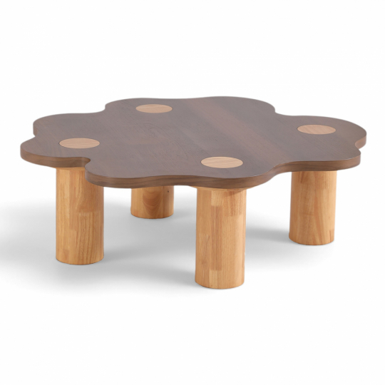 Table basse 'Livora' 107x98cm - Noyer