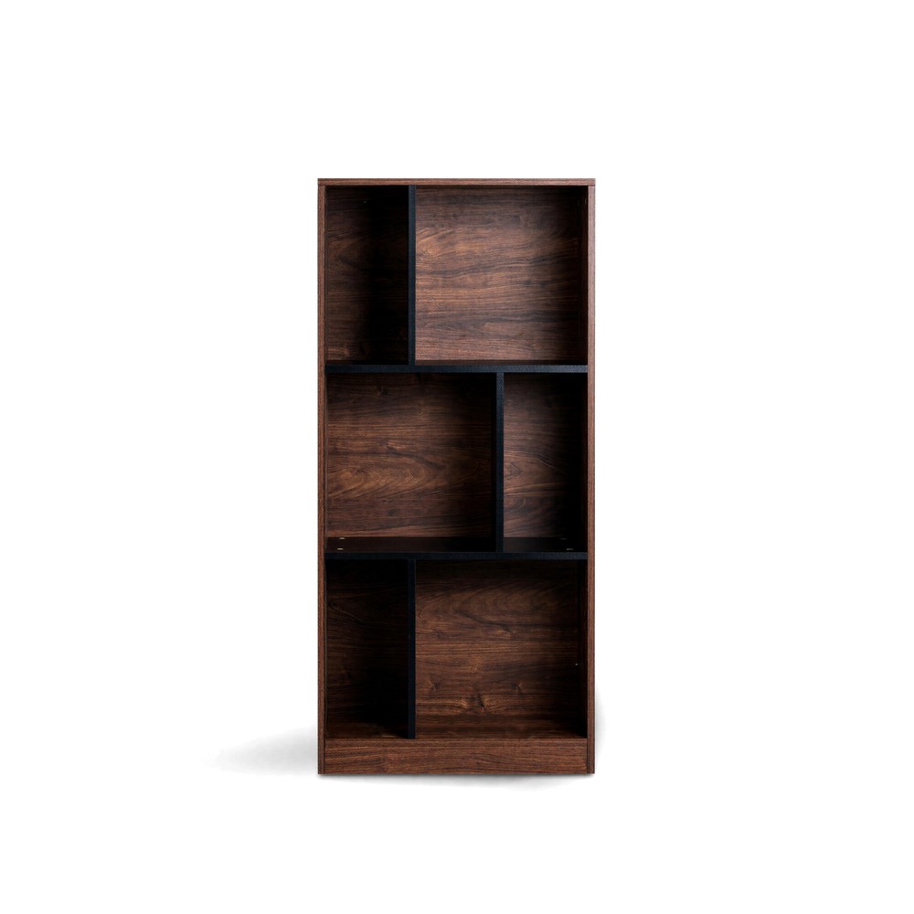 Biblioth&egrave;que 'Colin' 60x129 - Noyer/Noir
