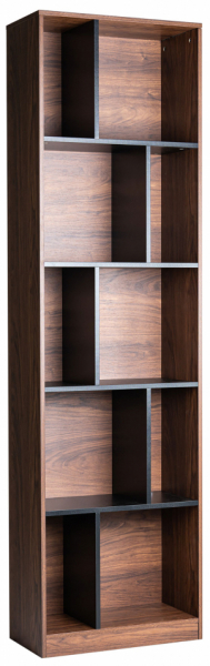 Bibliothèque 'Colin' 60x210 - Noyer/Noir