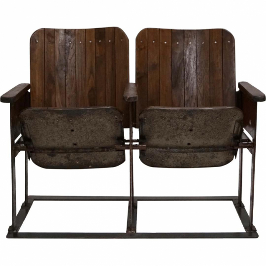 Banc de cinéma vintage 'Bollywood' - Brun