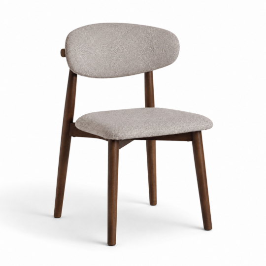 Chaise 'Milo' - Noyer/Gris