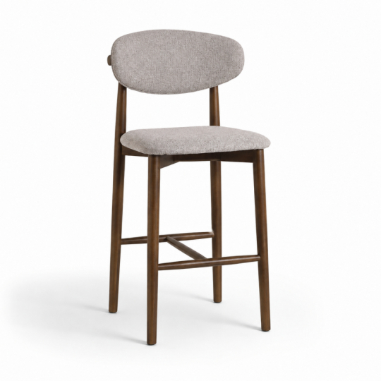 Tabouret de bar 'Milo' - Noyer/Gris