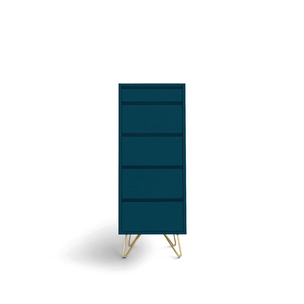Commode 'Elle' 45x110 - Turquoise/Laiton
