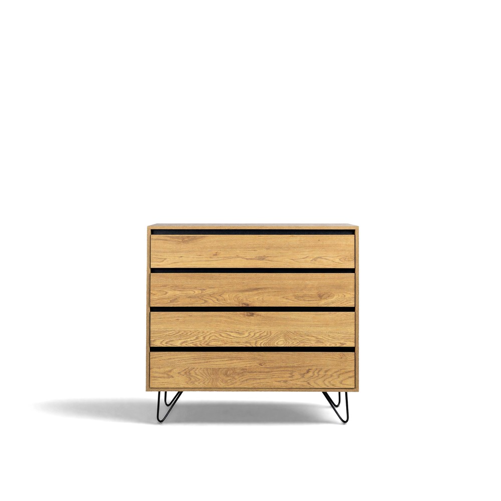 Commode 'Elle' 90x90 - Ch&ecirc;ne/Noir