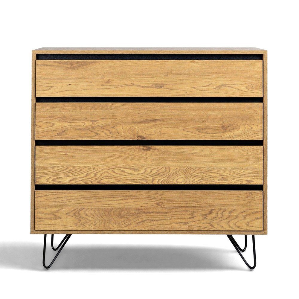 Commode 'Elle' 90x90 - Ch&ecirc;ne/Noir