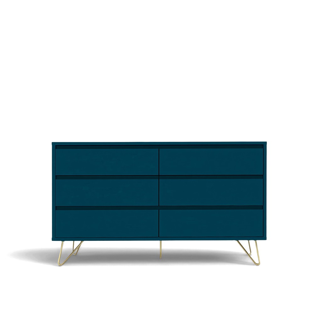 Commode 'Elle' 120x70 - Turquoise/Laiton