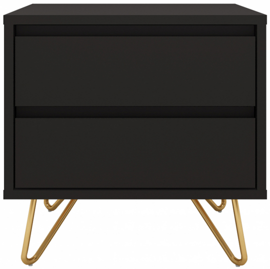 Table de nuit 'Elle' - Noir/Laiton