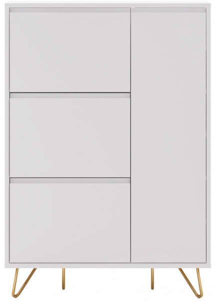 Meuble à chaussures 'Elle' - Blanc/Laiton