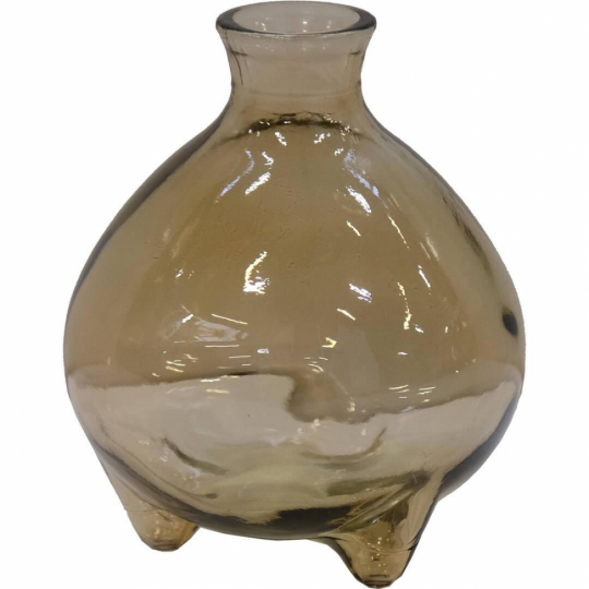Vase en verre 'Melvin' Bas - Beige