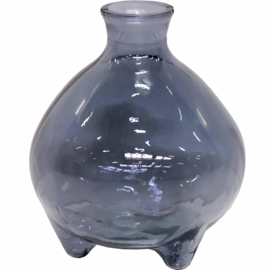 Vase en verre 'Melvin' Bas - Bleu