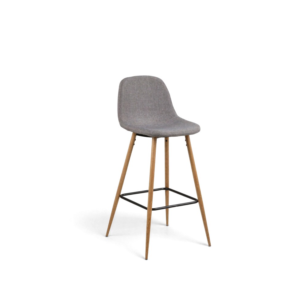 Tabouret de bar 'Soller' - Nature/Gris clair