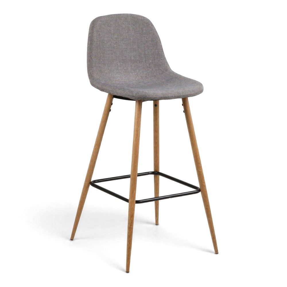 Tabouret de bar 'Soller' - Nature/Gris clair