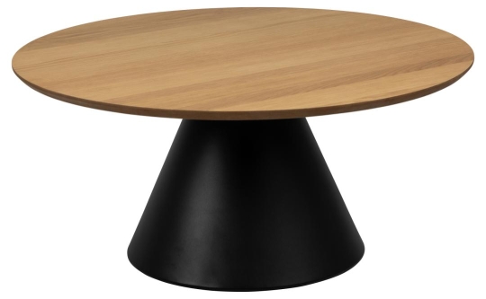 Table basse 'Soli' 85cm - Nature/Noir