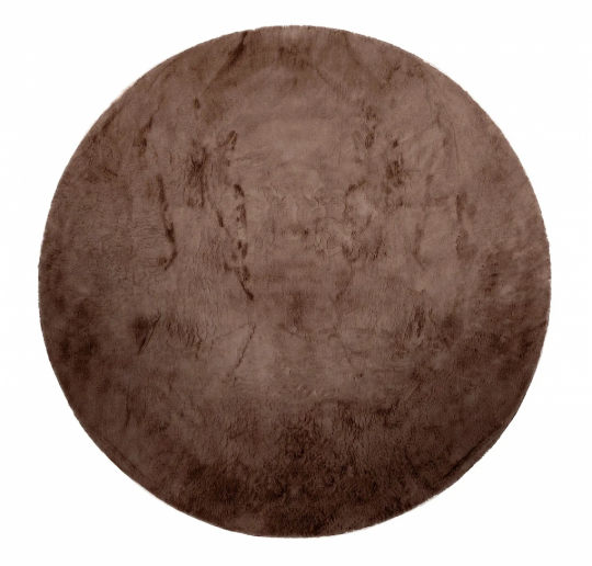 Tapis rond 'Aranga Super Soft'- Brun foncé