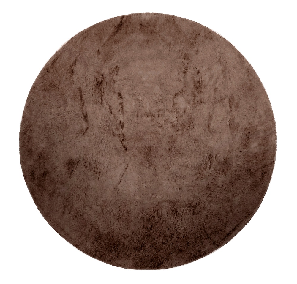 Tapis rond 'Aranga Super Soft'- Brun foncé