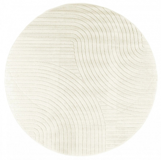 Tapis rond 'Devon' - Crème