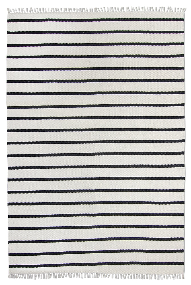 Tapis en coton 'Helle' - Blanc/Noir
