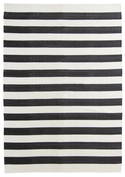 Tapis en coton 'Nilo' - Blanc/Noir