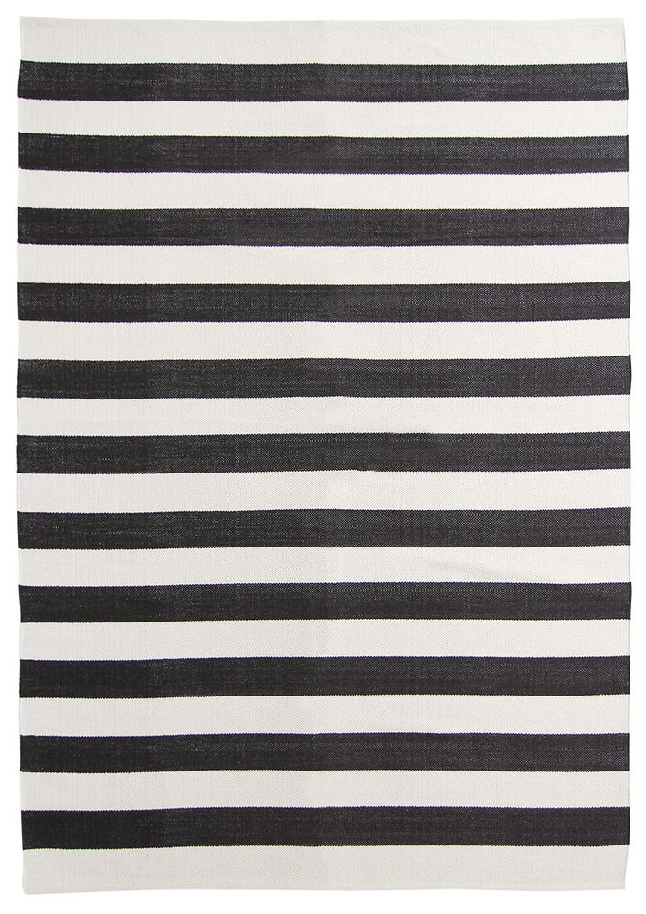 Tapis en coton 'Nilo' - Blanc/Noir