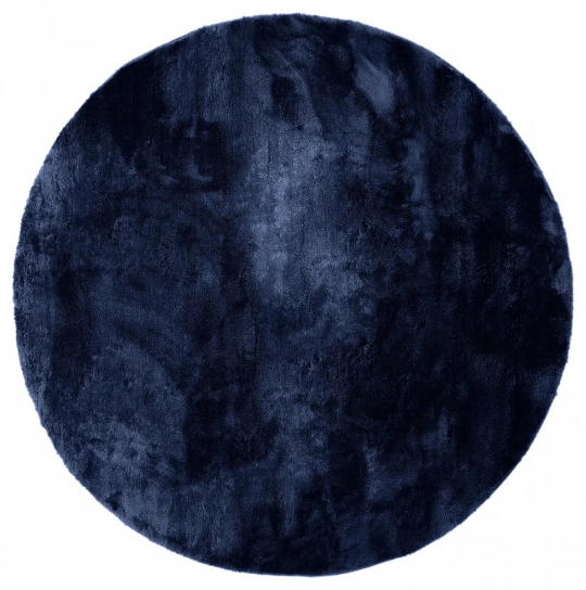 Tapis rond 'Aranga Super Soft' - Bleu foncé
