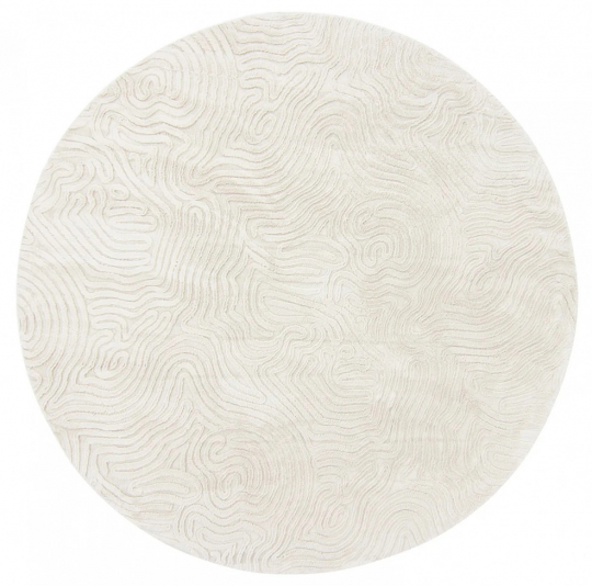 Tapis rond 'Amora' - Blanc