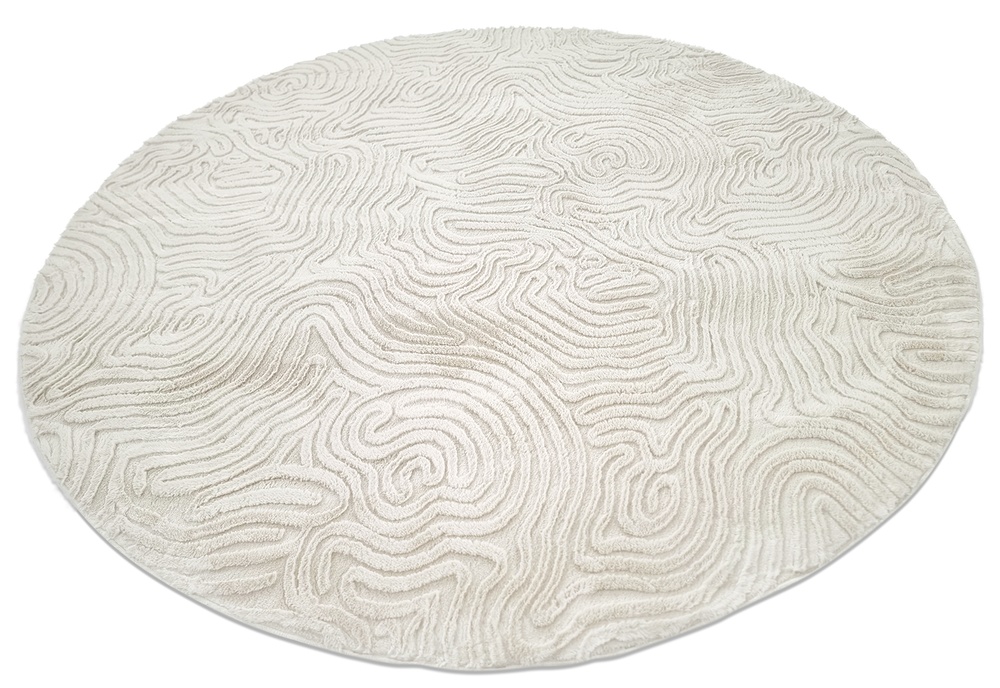 Tapis rond 'Amora' - Blanc