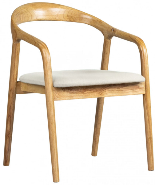 Chaise à bras 'Aspa' - Naturel/beige