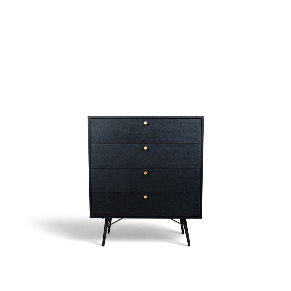 Commode 'Lux' - Noir/ Laiton