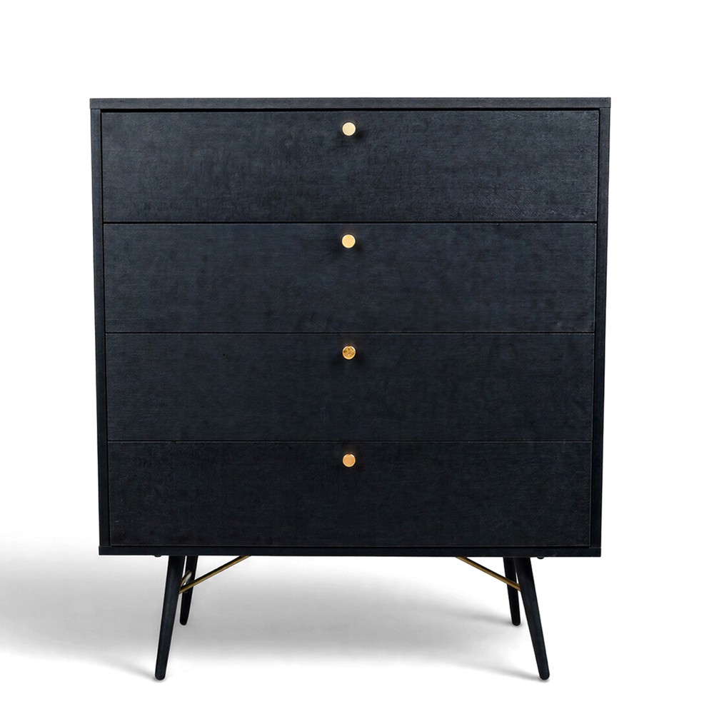 Commode 'Lux' - Noir/ Laiton