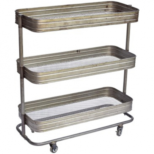 Table roulante 'Vega' - Fer/Verni