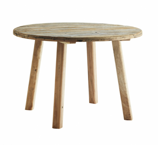 Table à manger 'Recycled' Ronde 110cm - Nature/bois recyclé