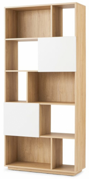 Bibliothèque 'Nevada' 80x173 - Chêne/Blanc