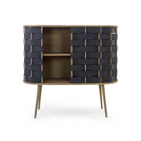 Commode 'Felt' 120cm - Naturel/Gris foncé