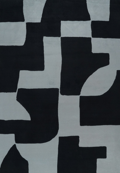 Tapis 'Velenna' - Noir/Gris